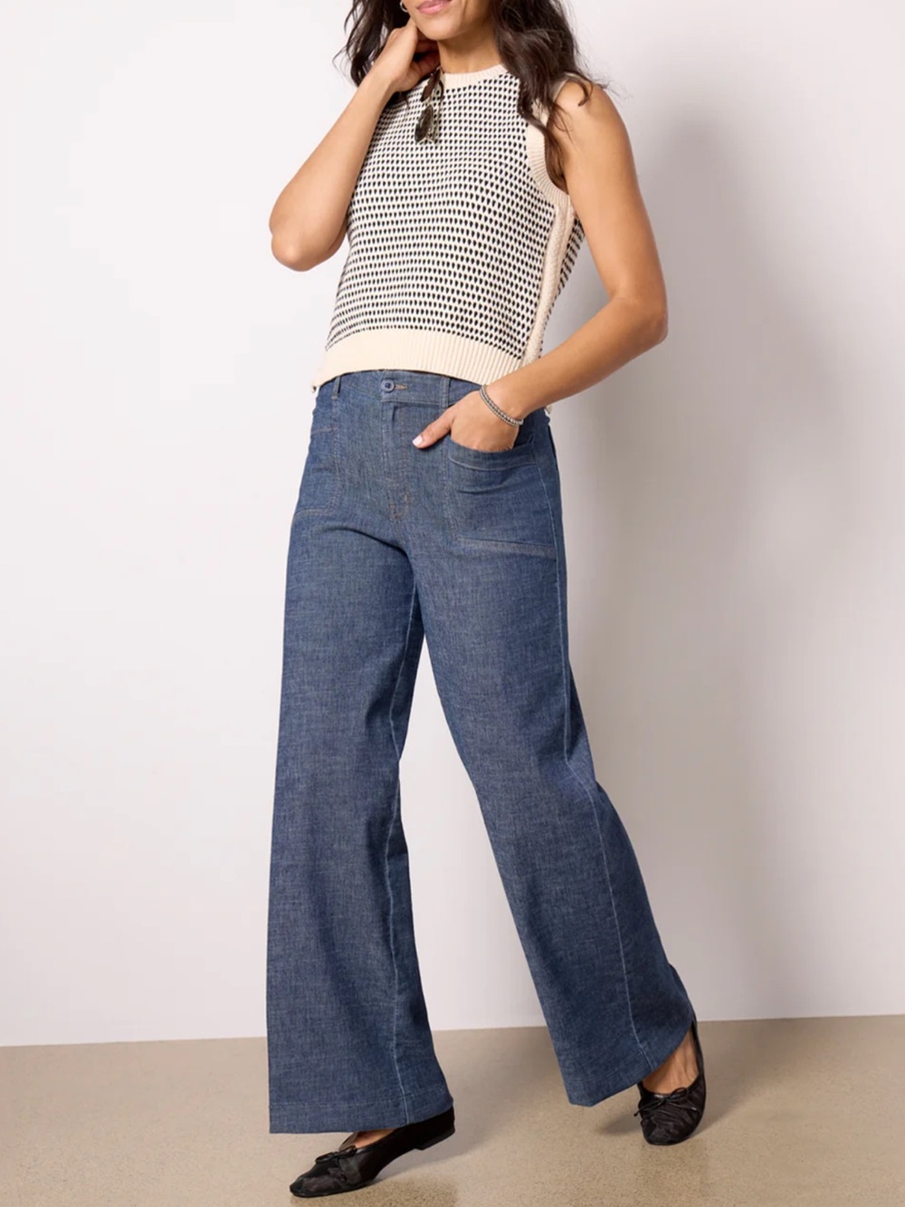 NEW Evereve Joelle Stretch Linen Trouser